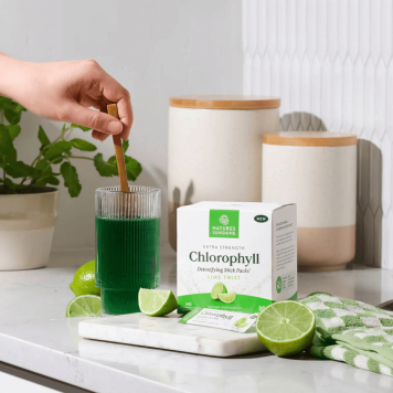 Klorofyll i en påse med limesmak