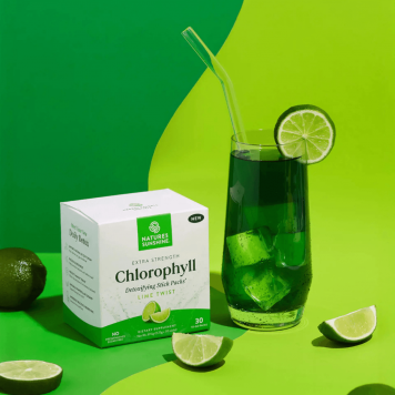 Klorofyll i en påse med limesmak